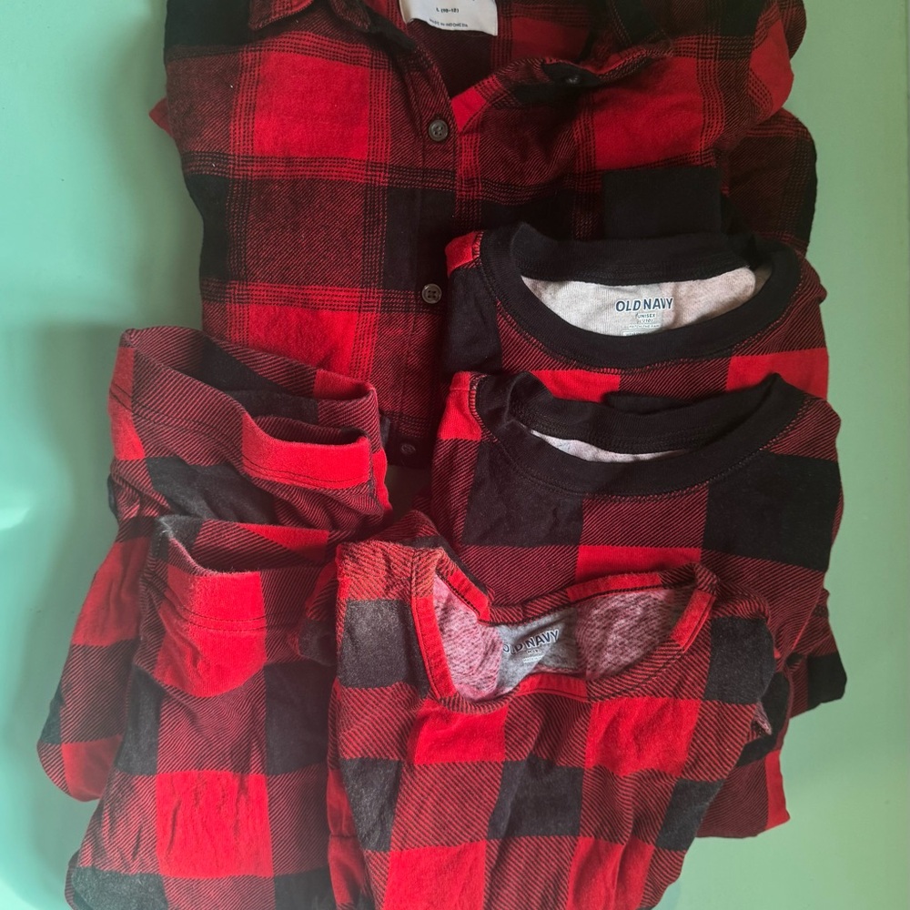 Lot of 6 Girls Size 8 &‎ 10-12 Plaid Pajama Sets, Mix and Match